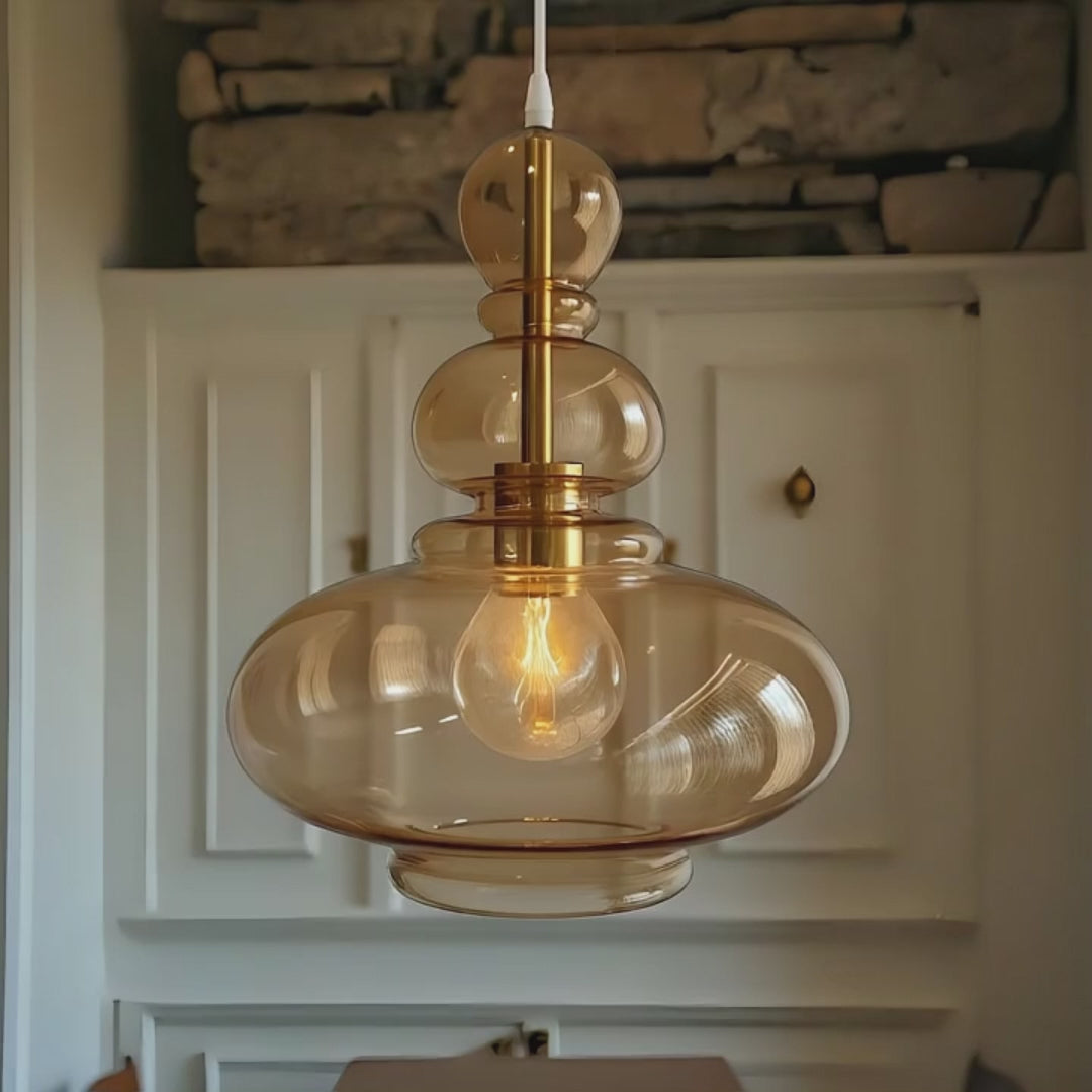 Amber Glass Pendant Light